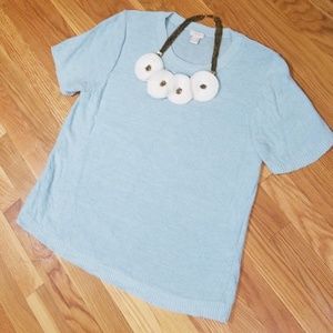 J Crew Linen Sweater Top, sz L